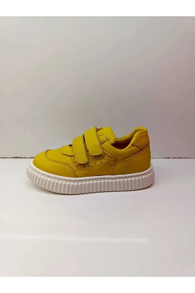 Детские туфли для девочек кожаные с ортопедической стелькой Happy Walk, Yellow