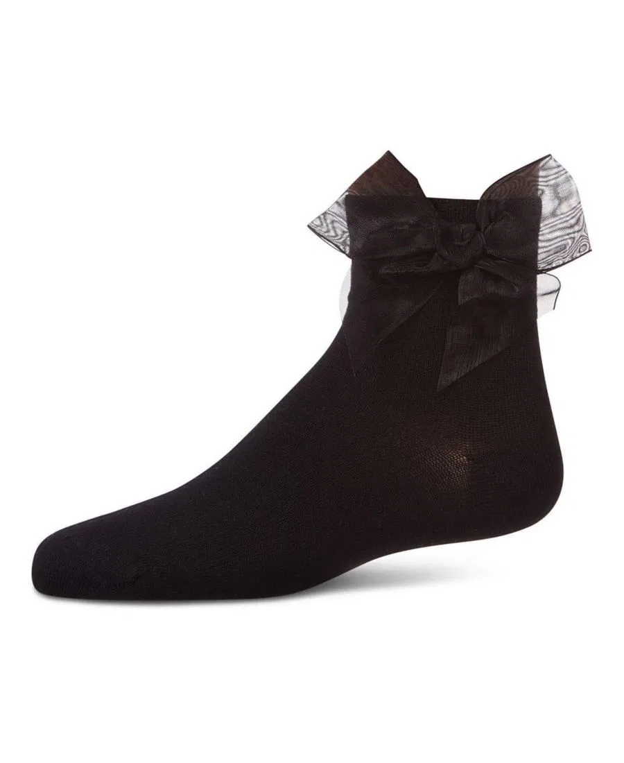 Детские носки с бантиком из тюля MeMoi, Black