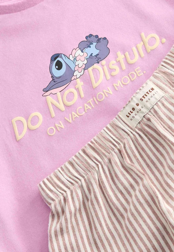 Комплект пижамы с Дисней, полоска, Lilo & Stitch, Marks & Spencer, pink, розовый — фото 3