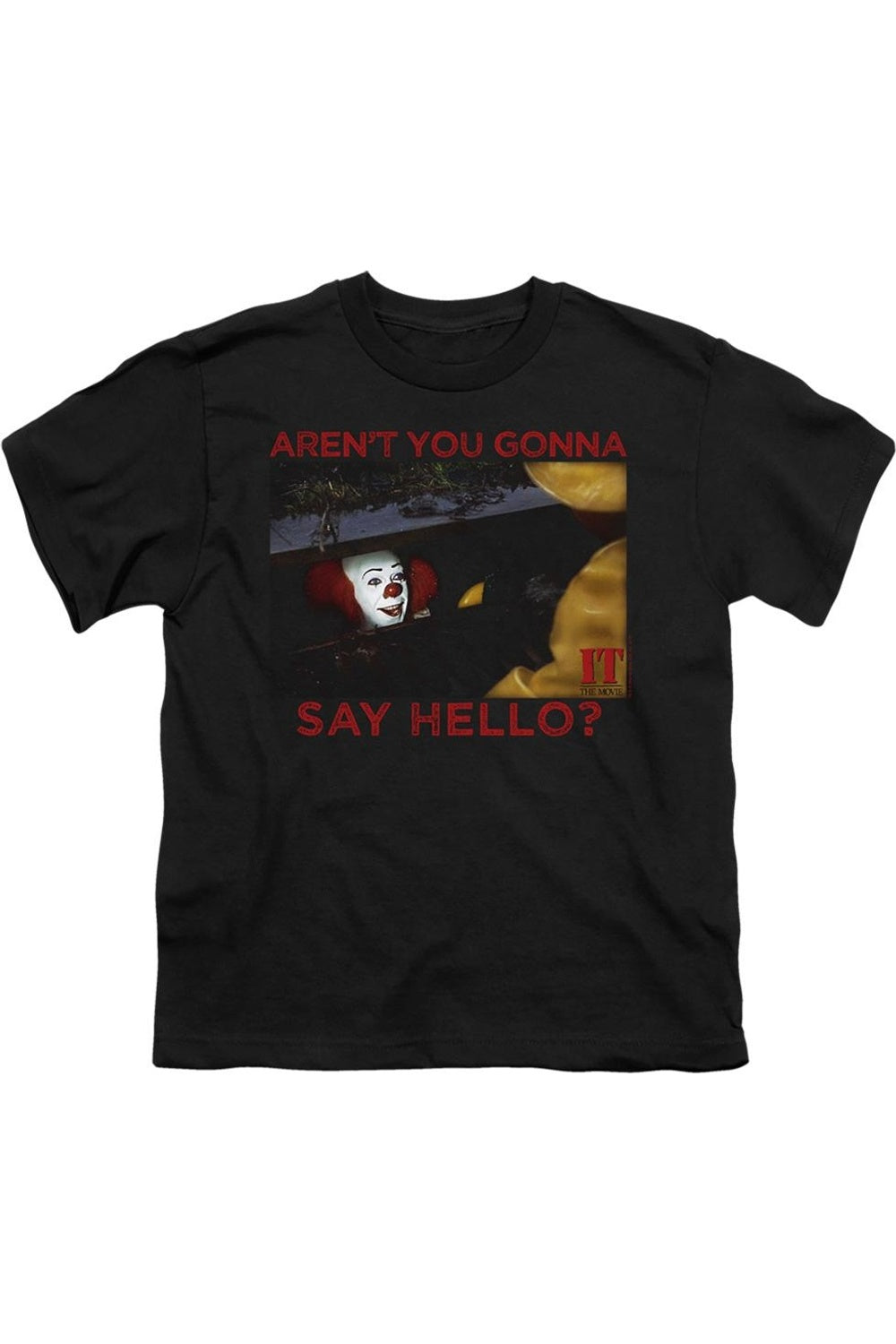 

Футболка It 1990 Hello с коротким рукавом для детей Gildan, черный