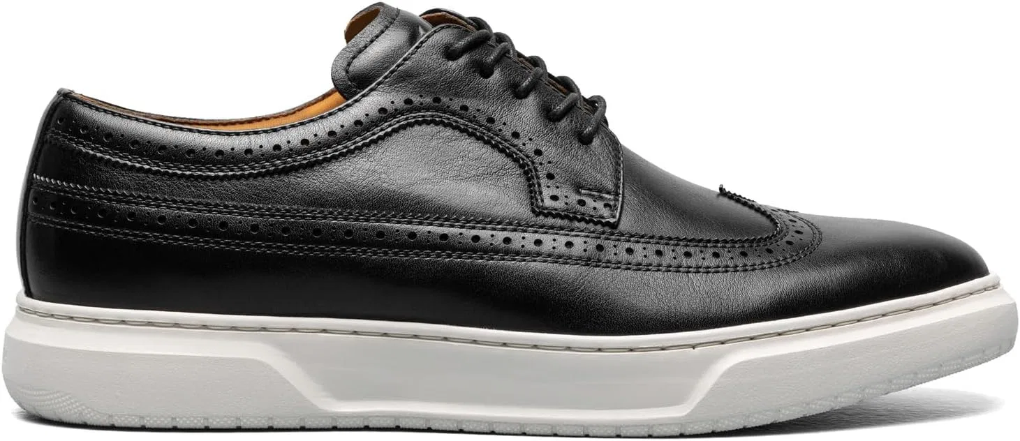 Мужские кроссовки Florsheim Premier Wingtip Lace Up Oxford Trainers, 2-Black Smooth White Sole — фото 2