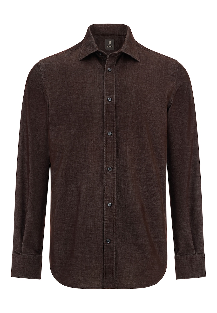 

Рубашка на пуговицах классического кроя Boggi Milano, темно-коричневый