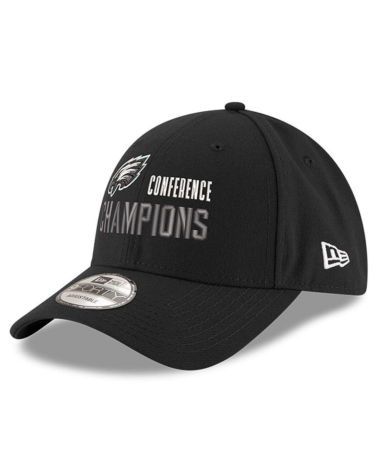 

Мужская черная регулируемая кепка Philadelphia Eagles 2022 NFC Champions Replica 9FORTY New Era