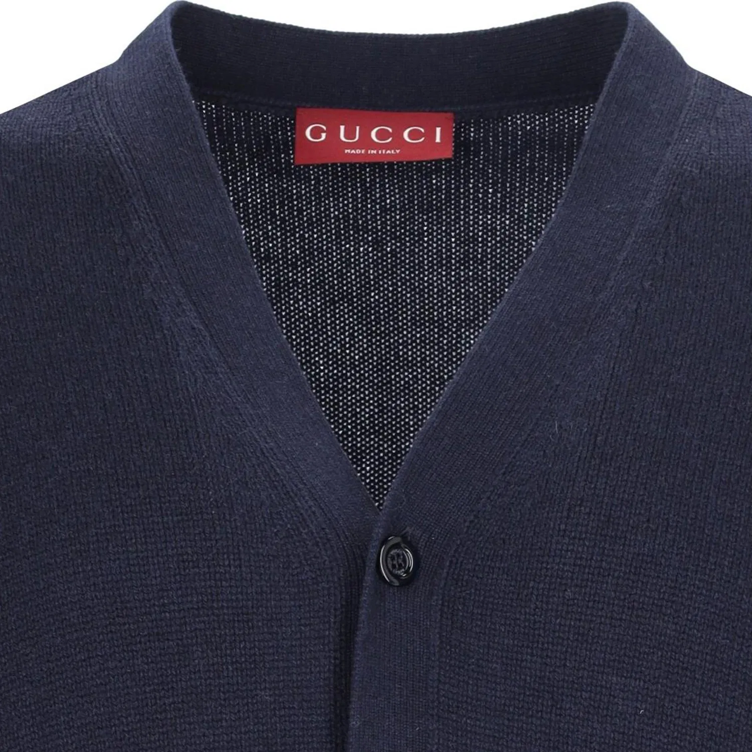 Кардиган GUCCI Buttoned Up с V-образным вырезом на пуговицах, Marine Blue — фото 4