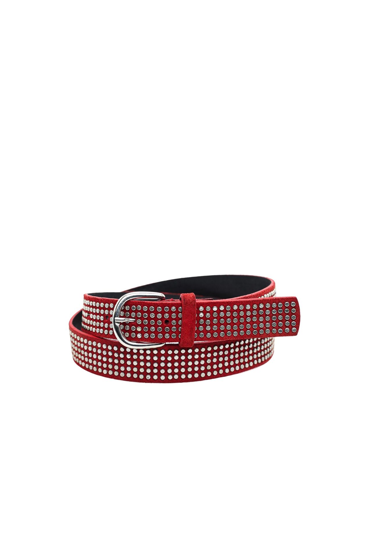 

Ремень Rivetti Rosso с шипами из натуральной кожи Collezione alessandro, красный