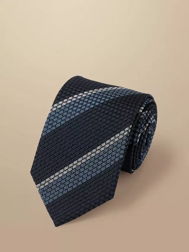 

Галстук Charles Tyrwhitt Stain-Resistant Silk, цвет navy/ocean