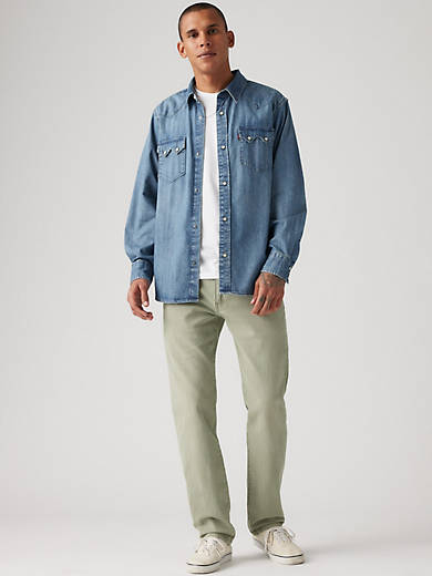 

502 Зауженные мужские джинсы Levi's, цвет Forest Lichen Green - Green