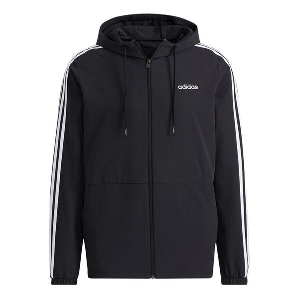 

Куртка Men's adidas neo Ce 3s Wndbrk Casual Sports Stripe Hooded Jacket Black, черный