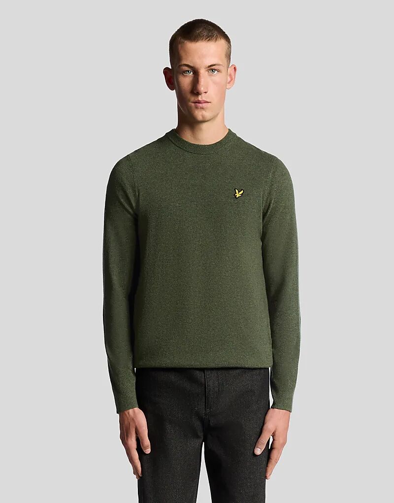 

Джемпер Lyle & Scott из смеси овечьей шерсти с круглым вырезом, глубокий меланжевый оттенок