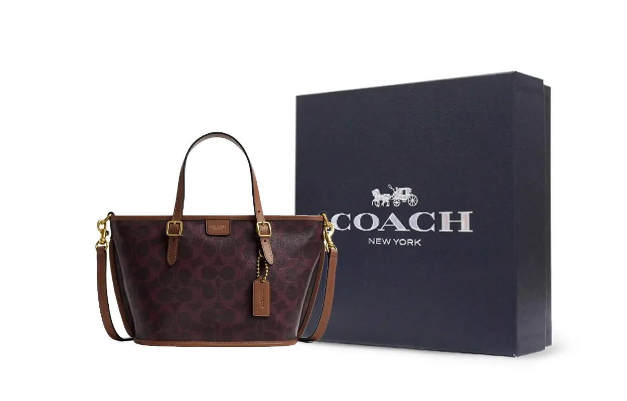 

COACH Искусственная кожа, одно плечо, маленькая женская сумка, коричневая