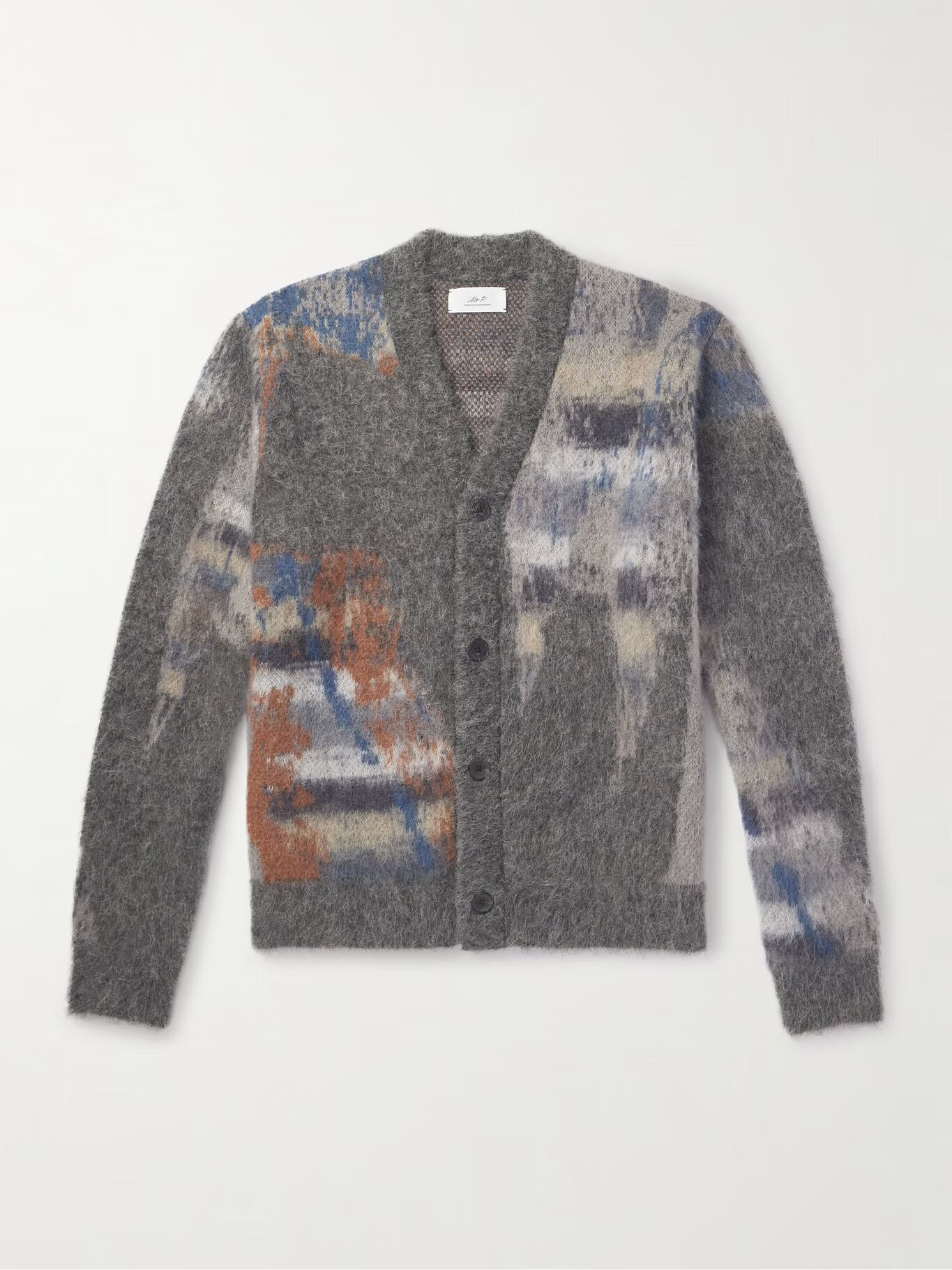 

Кардиган жаккардовой вязки с начесом MR P., серый
