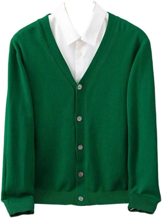 

Мужской кардиган с длинным рукавом и V-образным вырезом, Slim Fit