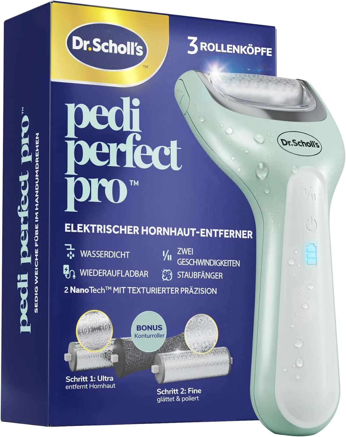 Электрическая роликовая пилка для удаления мозолей Pedi Perfect Pro от Dr. Scholl's Dr. Scholl'S, Blue