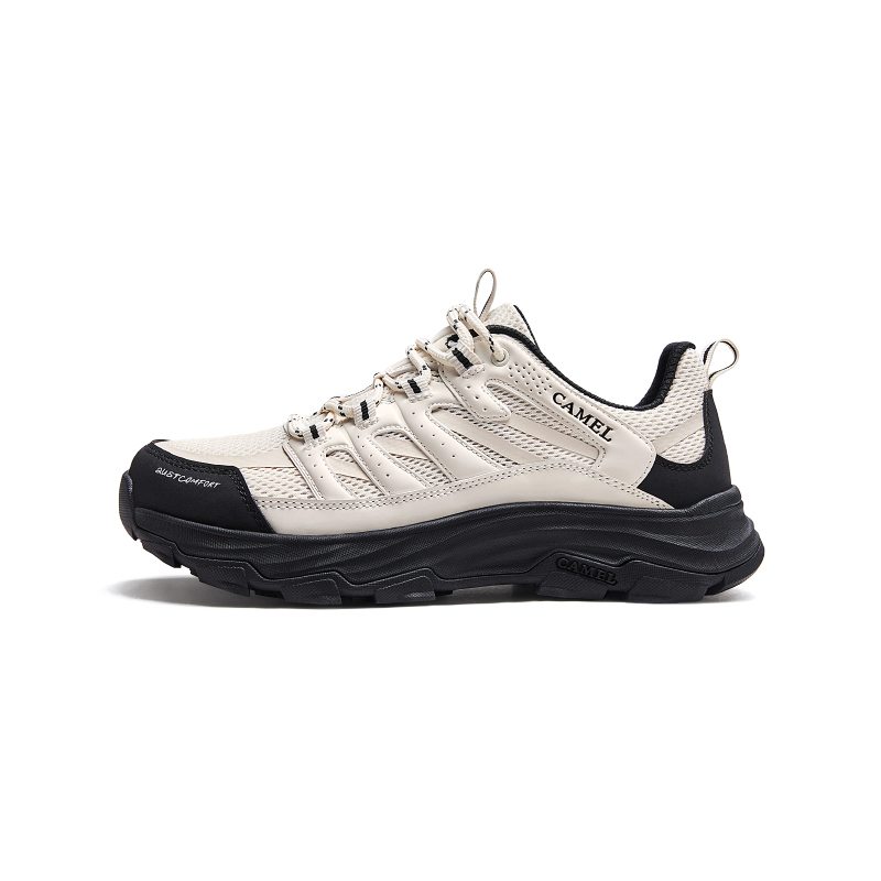 

CAMEL Скользоустойчивые и дышащие низкие треккинговые ботинки мужские черно-белые, цвет Black White