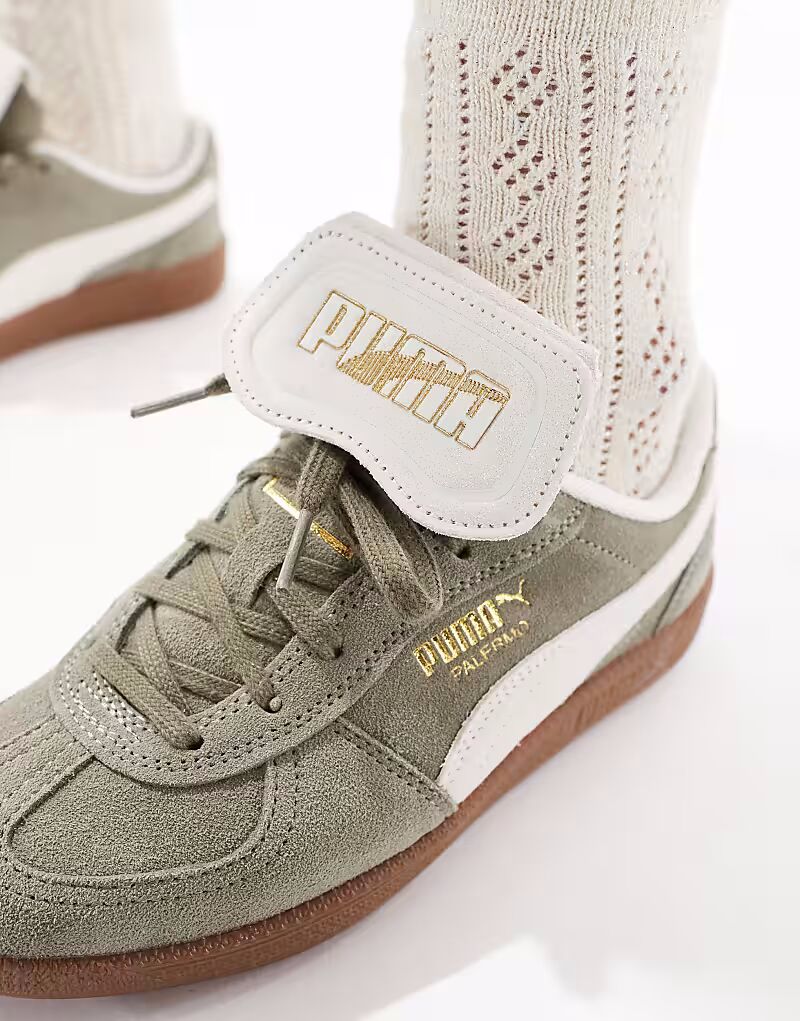 Кроссовки Puma Palermo Premium зеленого цвета — фото 3