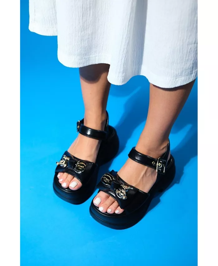 Сандалии Merida с пряжкой на платформе (женские) Prologue Shoes, черный — фото 4