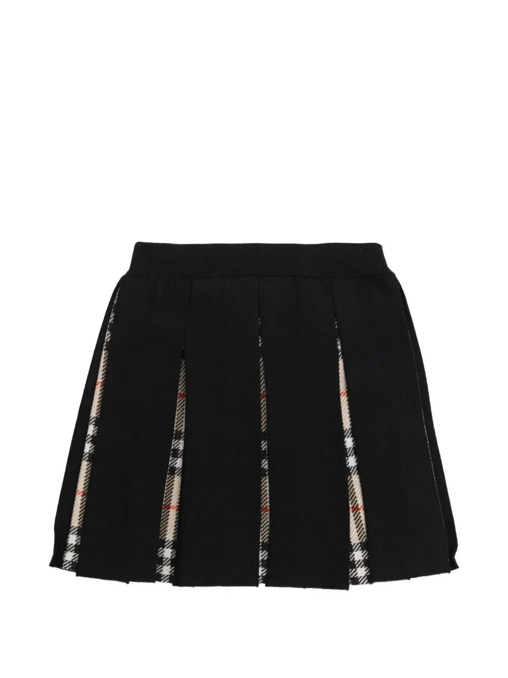 Юбка плиссированная с панелями в клетку BURBERRY KIDS, черный