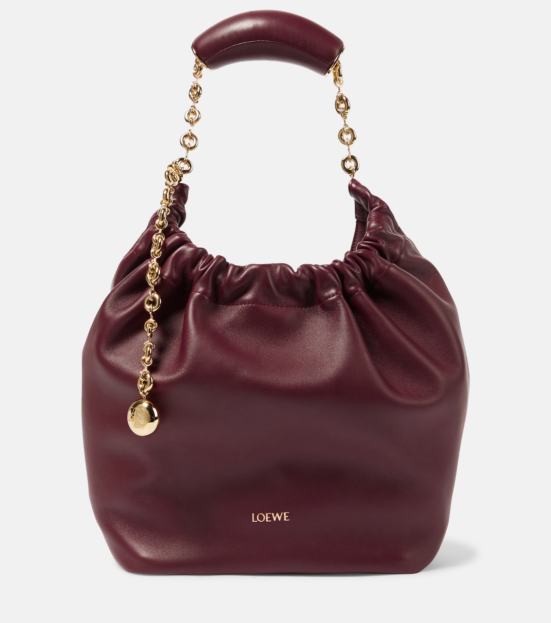 

Маленькая кожаная сумка через плечо Squeeze Loewe, Dark Burgundy