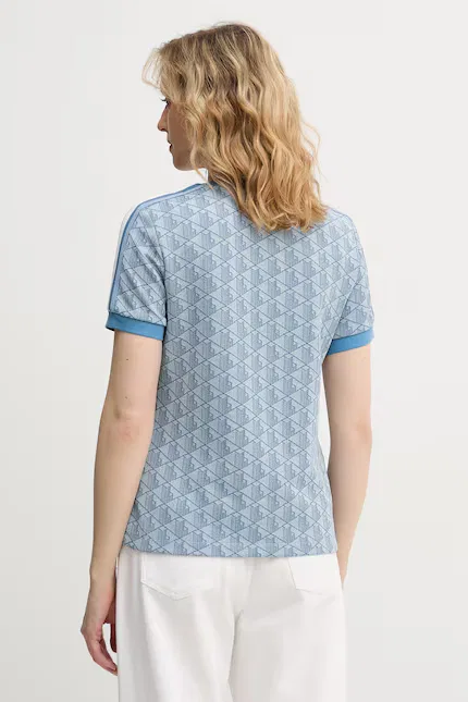 Футболка Lacoste с геометрическим узором, Slim Fit, синяя — фото 3