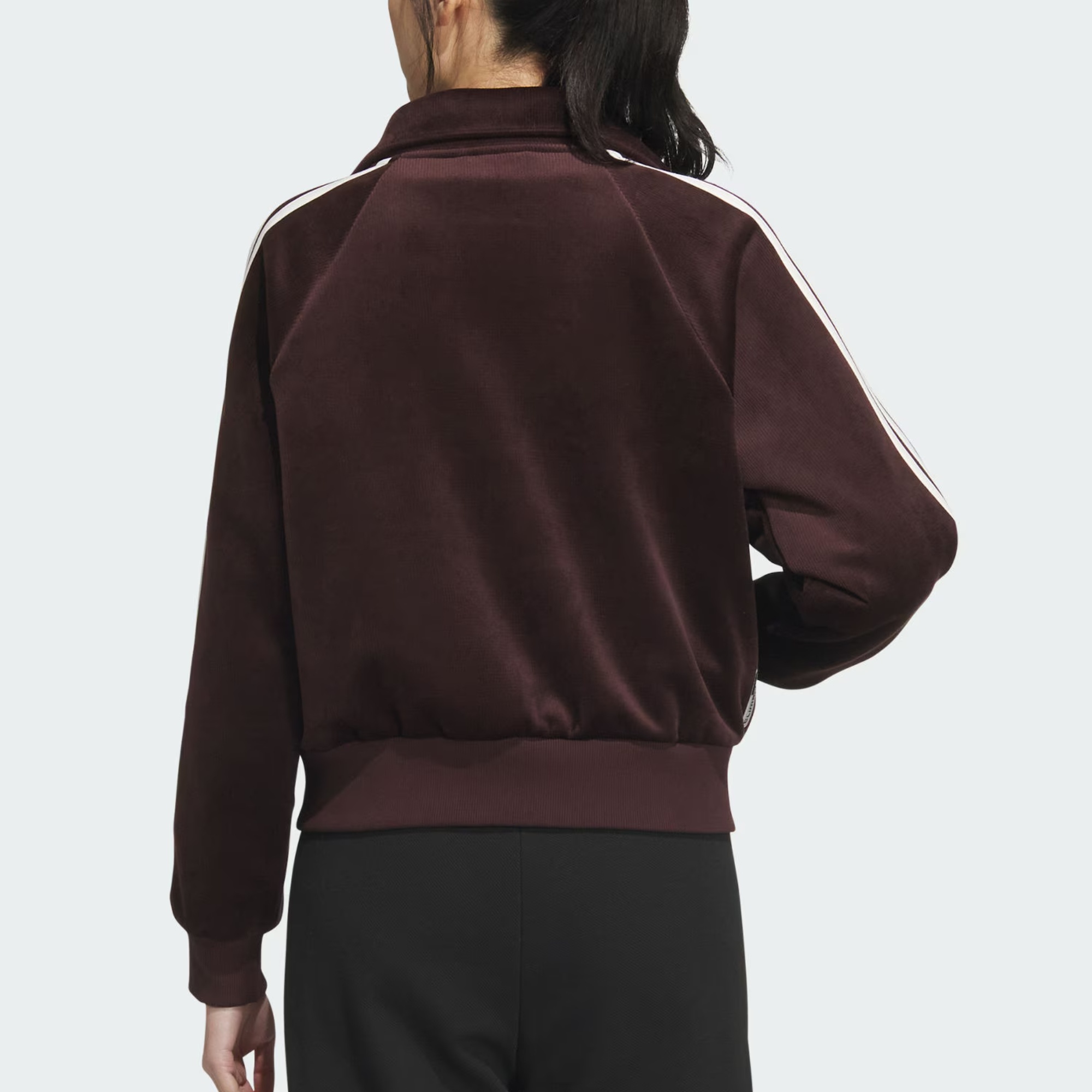 Куртка BONDED FLEECE женская Adidas, темно-коричневый/белый — фото 4