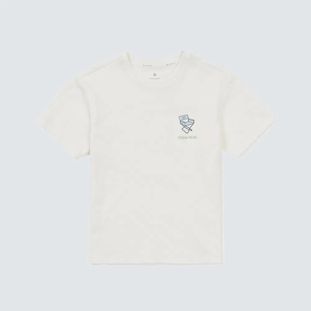Детская футболка Sorona Camping с коротким рукавом Off White от Snowpeak Apparel Kids — фото 2