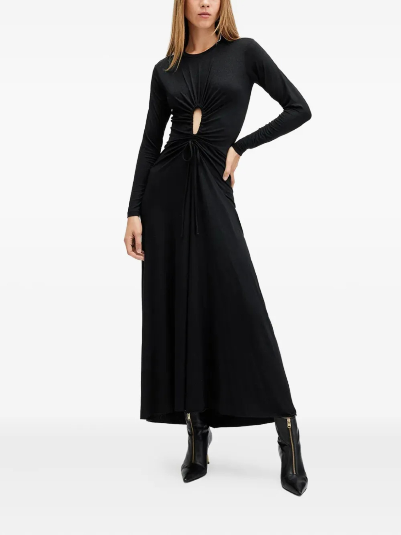 

AllSaints платье макси со сборками, черный