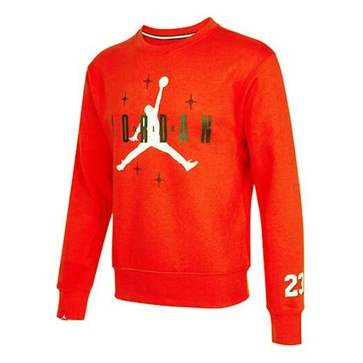 

Толстовка Men's Air Jordan Logo Alphabet Printing Fleece Lined Round Neck Pullover Red, красный