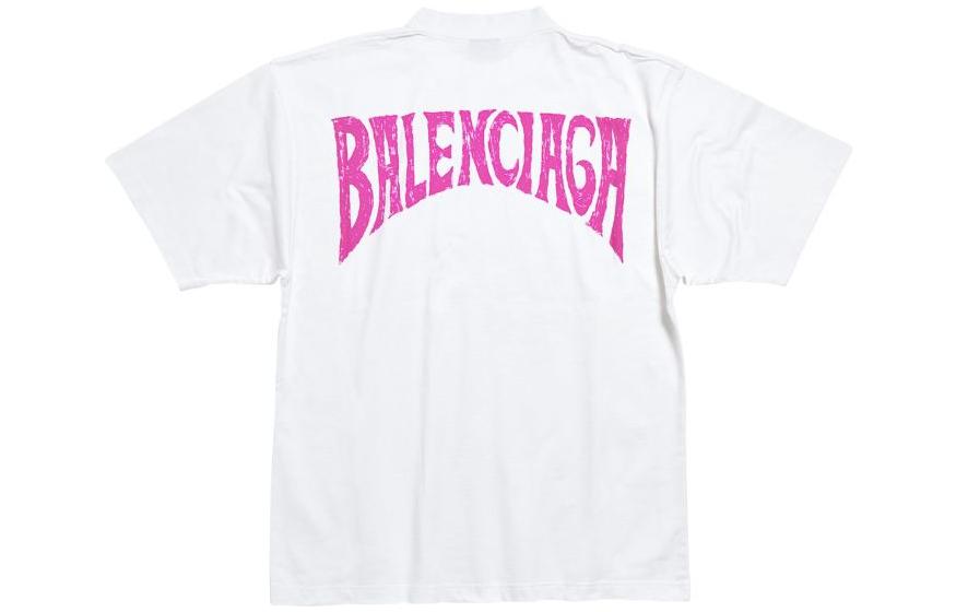 Футболка Balenciaga Hand-Drawn T-shirt Medium Fit 'White', белый — фото 2