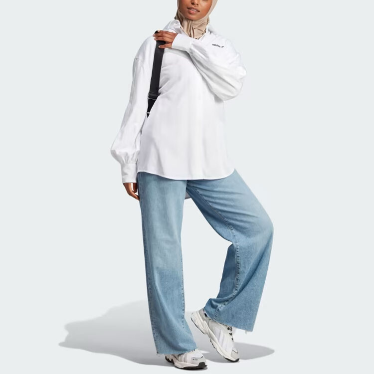 Рубашка с тремя полосками женская белая Adidas Originals — фото 2