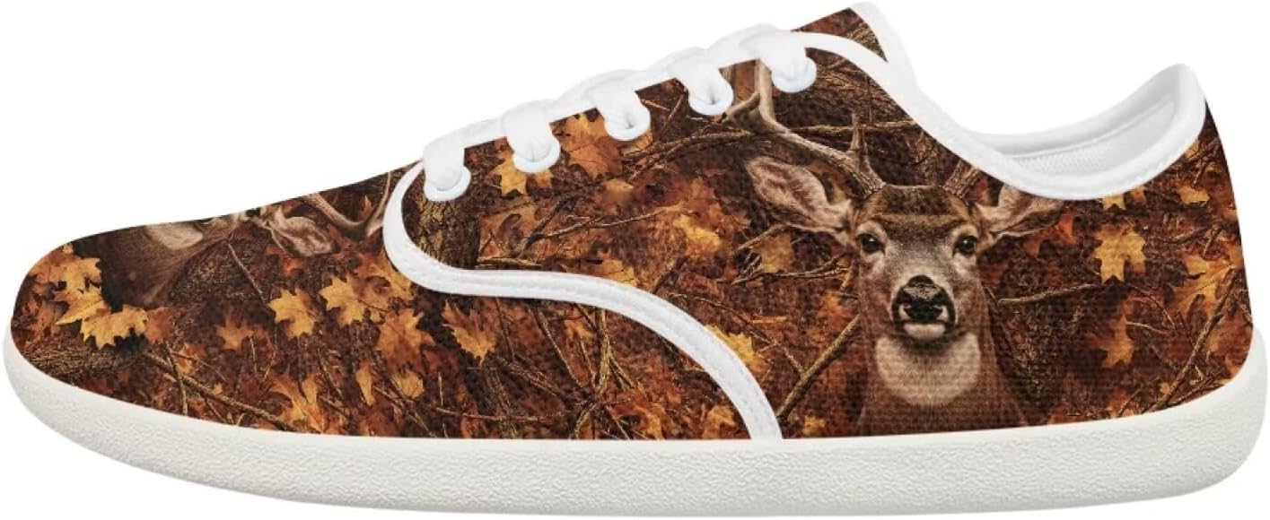 

Мужские минималистичные туфли-босоножки широкого размера с нулевым перепадом модные кеды на работу без шнурков Pointodoor, Camouflage Hunting Deer