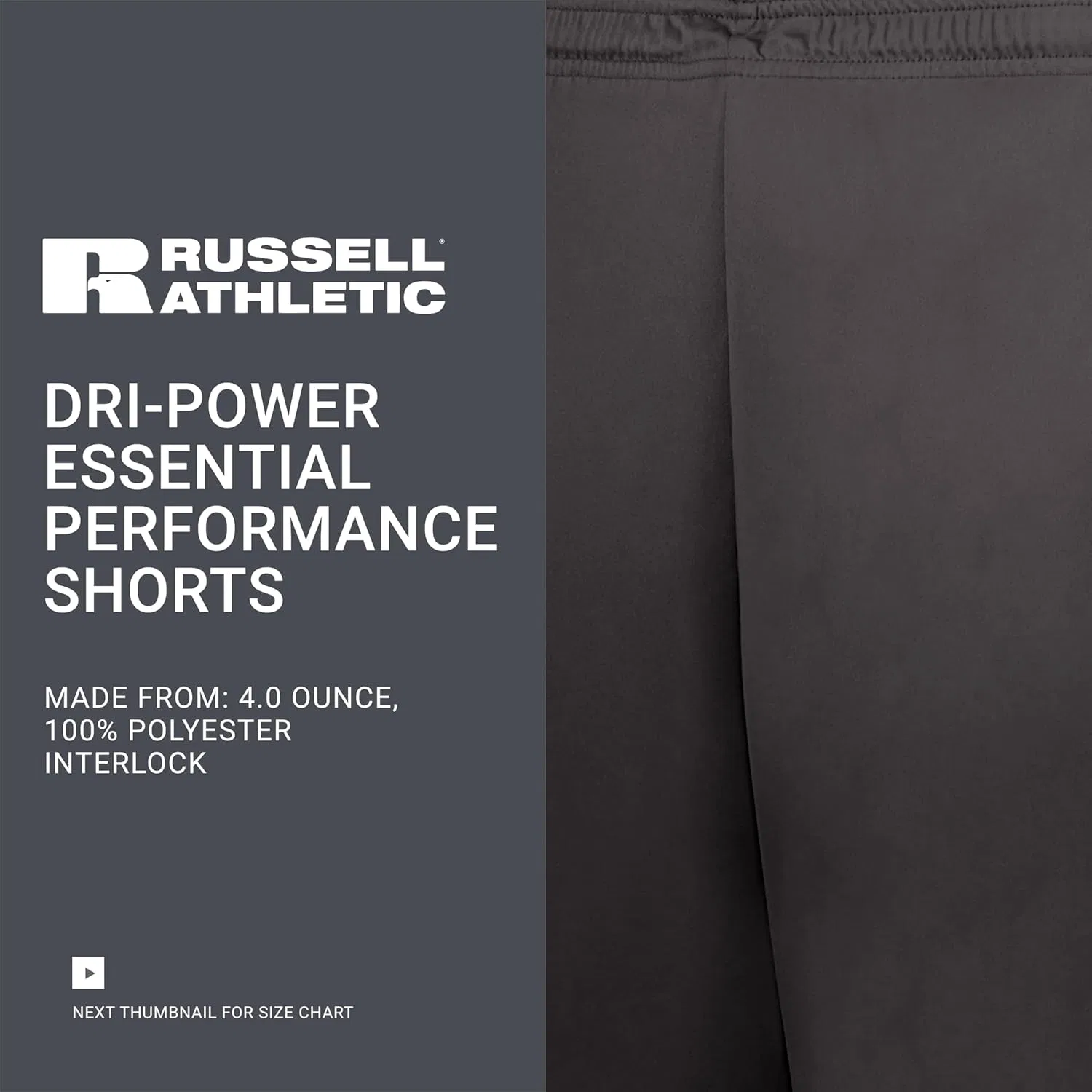 Russel Athletic Детские спортивные шорты Russell Athletic Boys Dri-Power Essential Performance Shorts, Stealth — фото 4