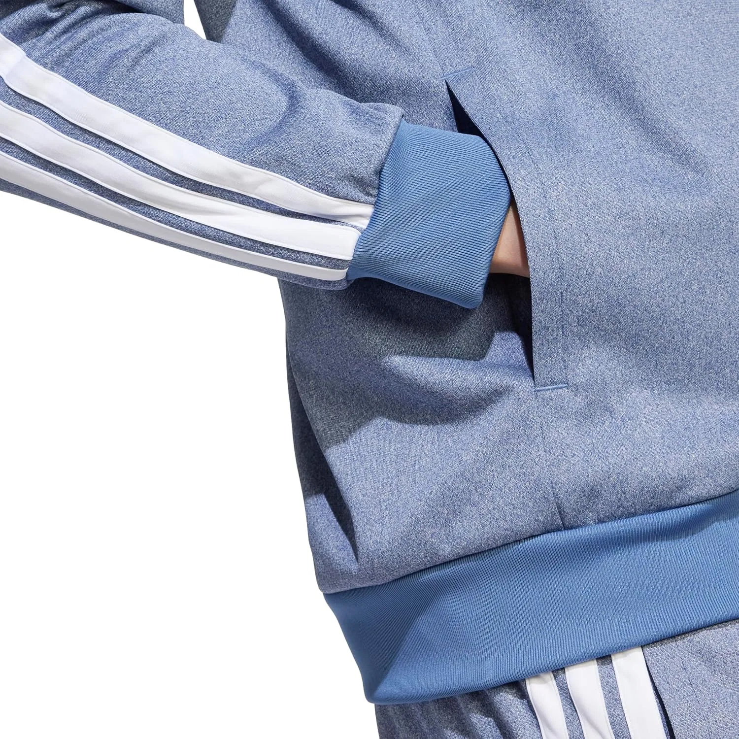 Мужская трикотажная куртка с застежкой-молнией adidas, темно-синий меланж — фото 4