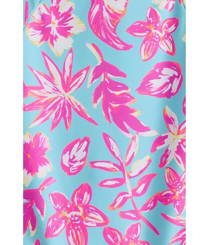Купальник с воланами Tropical Glow Recycled Leg Frill Surf Suit Snapper Rock Kids, Blue — фото 3