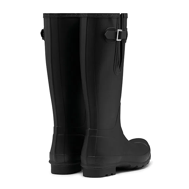 Мужские чёрные высокие резиновые сапоги Original Side Adjustable Tall от Hunter — фото 3