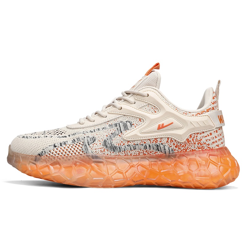 

Кроссовки мужские низкие черные WARRIOR, бежево-оранжевые