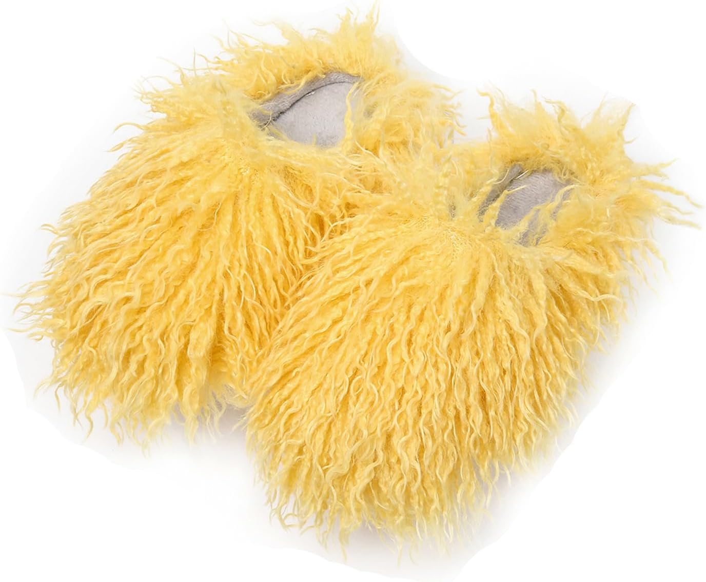 

Домашние тапочки YESBOR для женщин и мужчин из искусственного меха, пушистые и теплые, зимние, с плоской подошвой, желтый