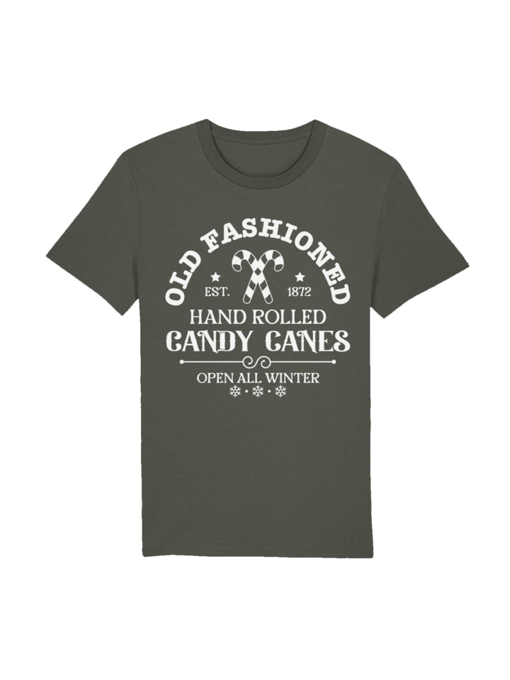 

Футболка F4NT4STIC T-Shirt Cany Canes Retro Weihnachts Sign, хаки