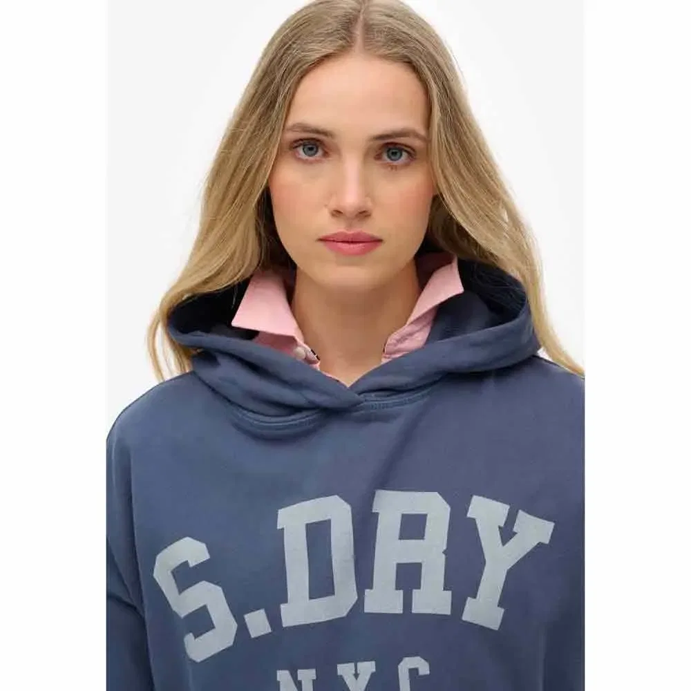 Худи Athletic Essential Relaxed Superdry, синий — фото 3