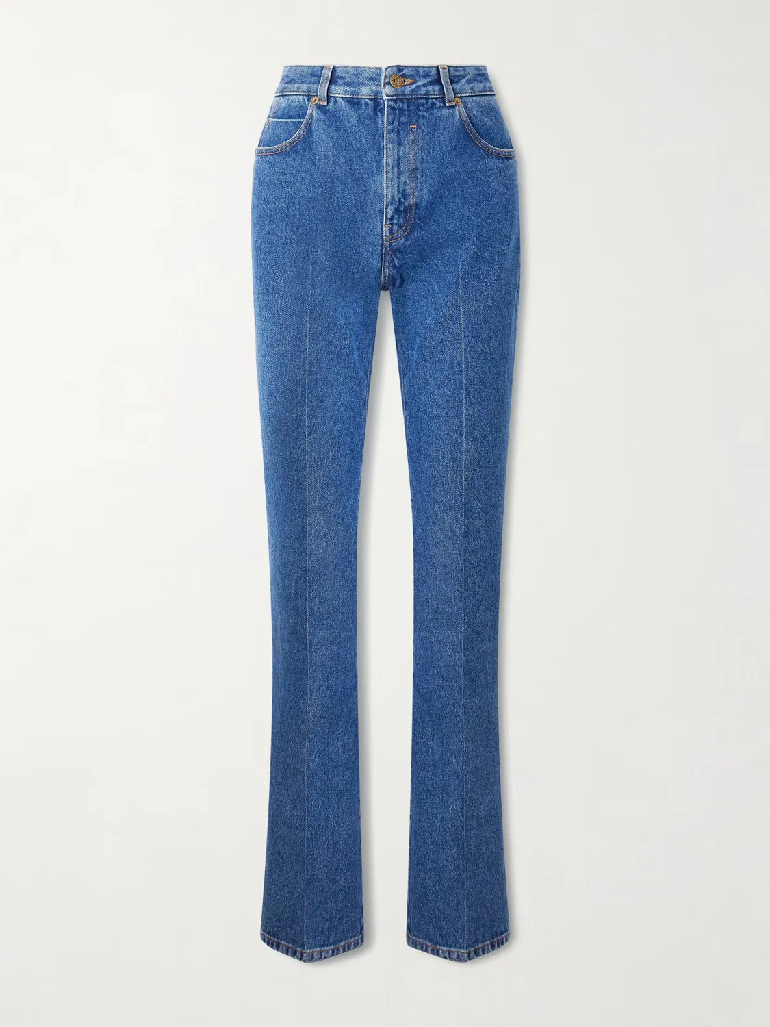Джинсы-Клеш с высокой посадкой Balmain, Light Denim