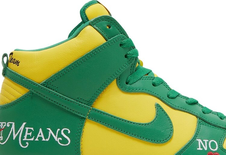 Кроссовки Nike Supreme x Dunk High SB 'By Any Means - Brazil', зеленый — фото 3