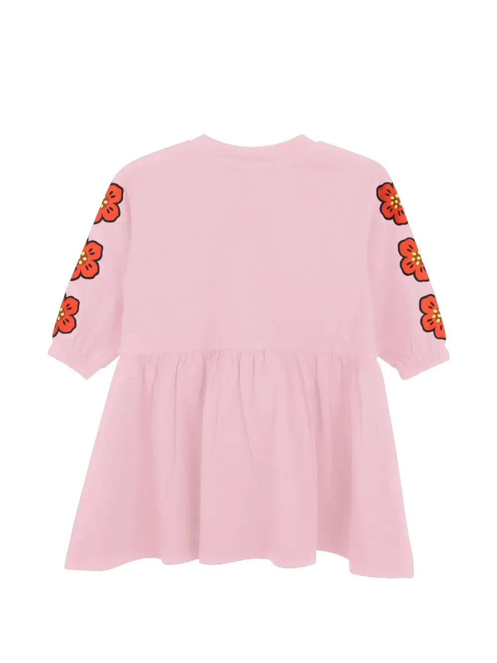 Расклешенное платье с принтом Boke Flower Kenzo Kids, розовый — фото 2