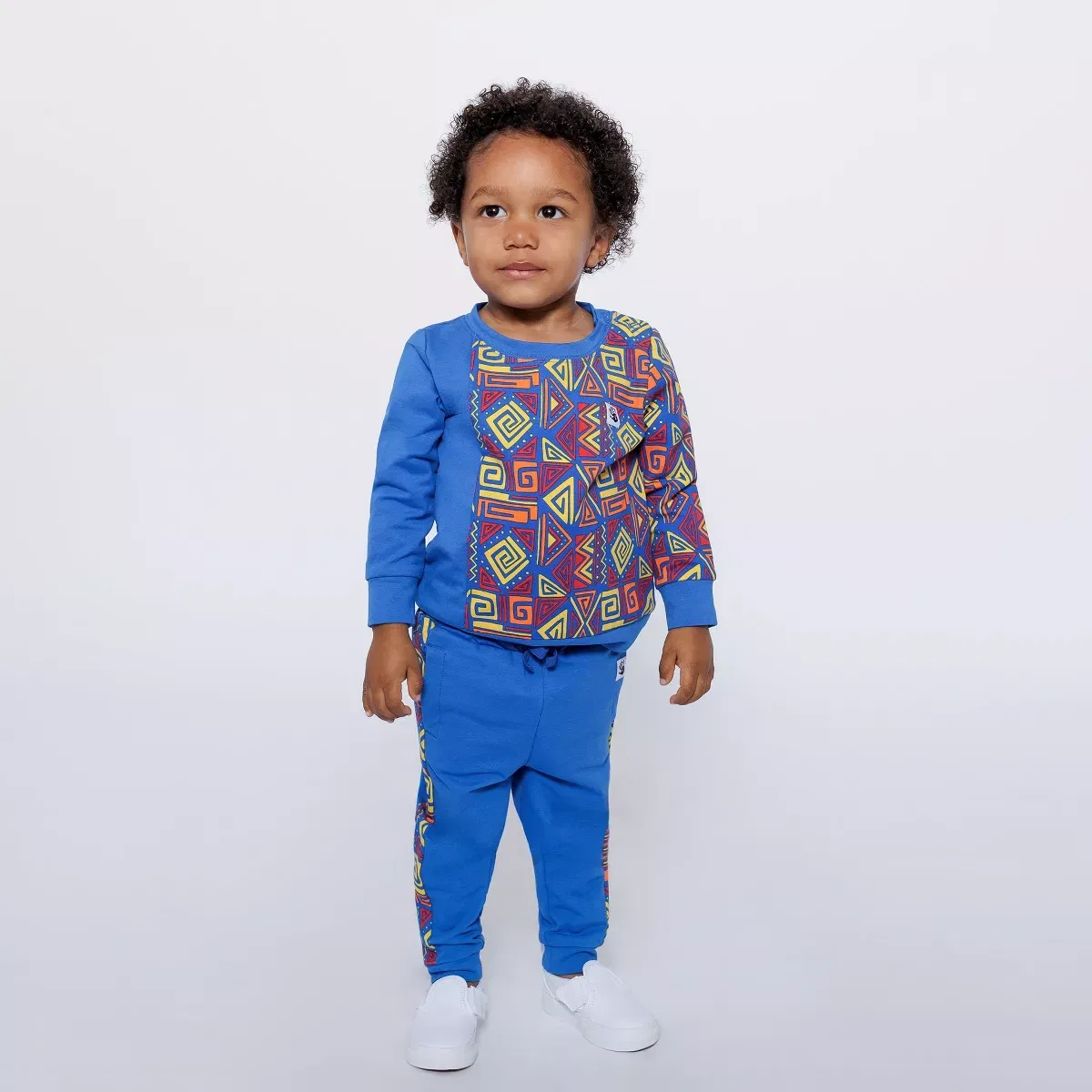Детский комплект свитшота и джоггеров с принтом Mixed Up Clothing, Blue Multicolor — фото 3