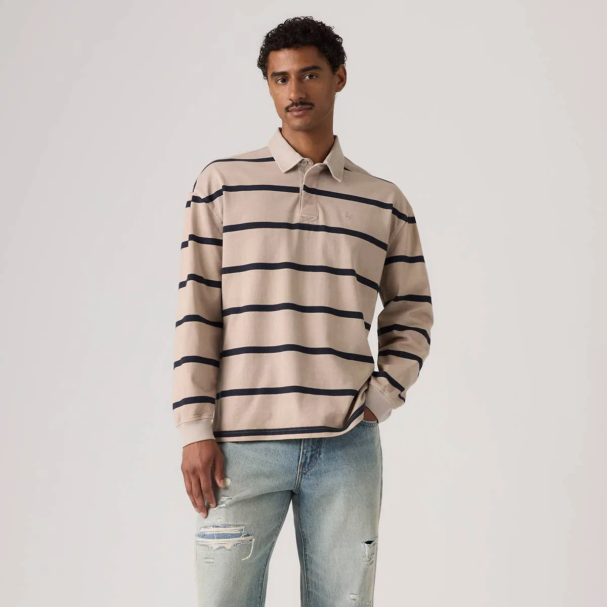 Регбийная футболка Union Levi's, Sing Stripe Navy Blazer - Blue — фото 4