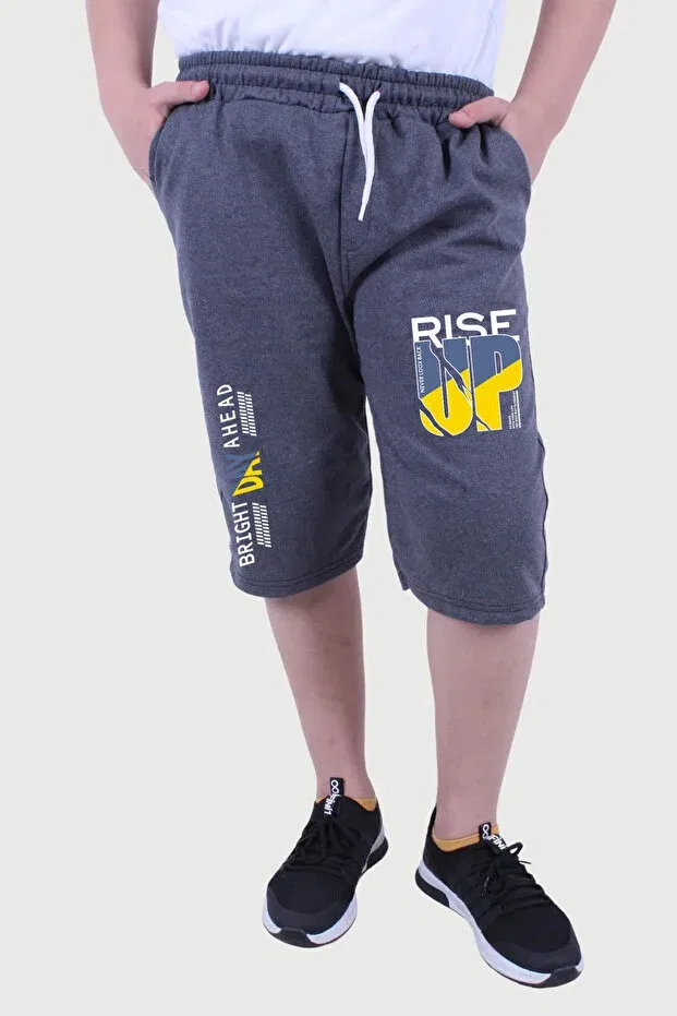 Детские шорты для мальчиков с принтом Rise Up Printed Fyk Kids, Smoked