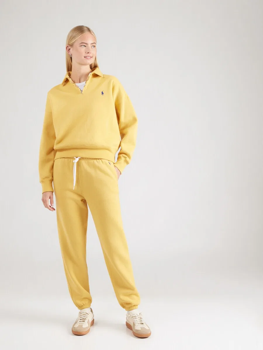 Зауженные брюки Polo Ralph Lauren лимонного цвета — фото 4