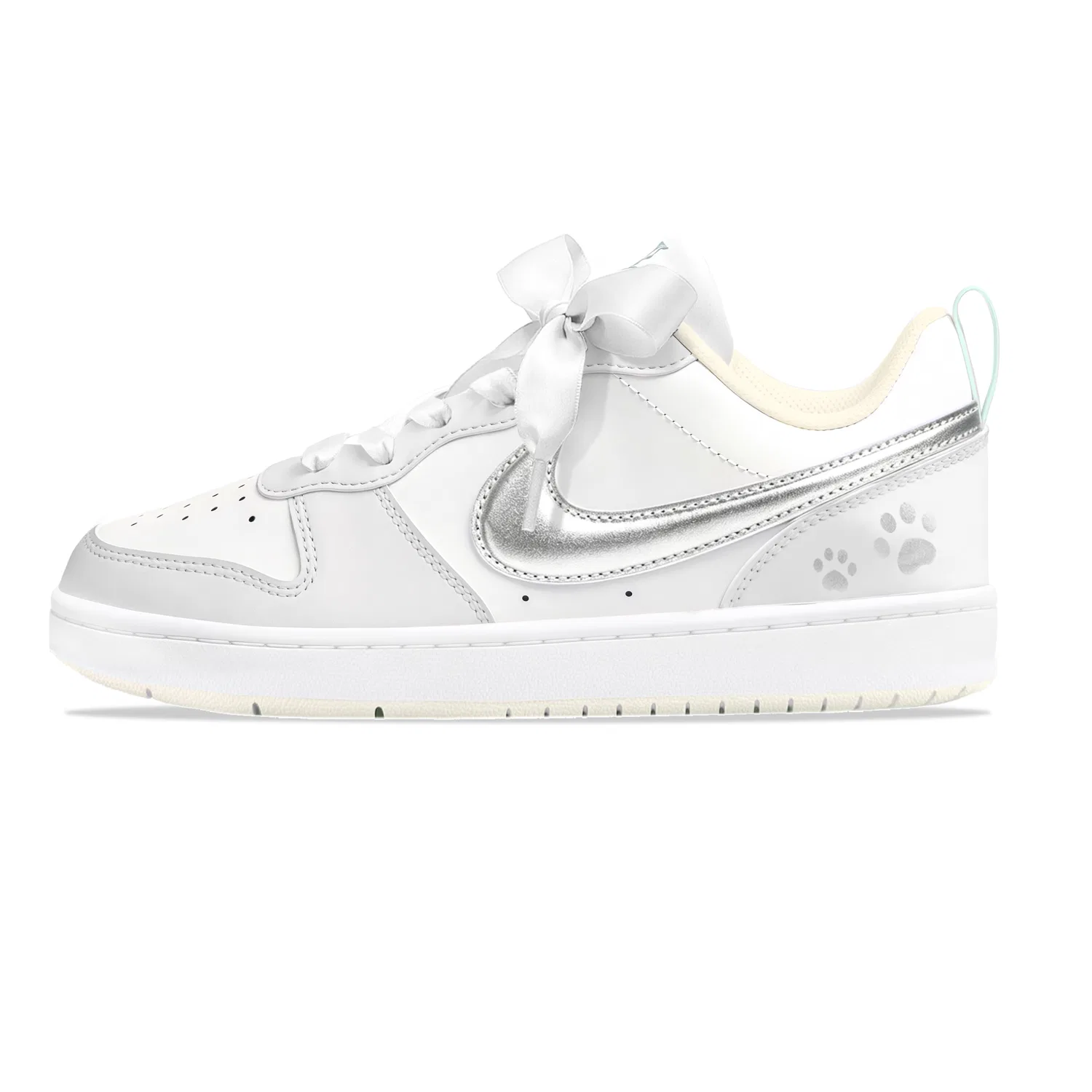 Детские кроссовки для скейтбординга с принтом Silver Gray Cat Paw, Court Borough, Nike