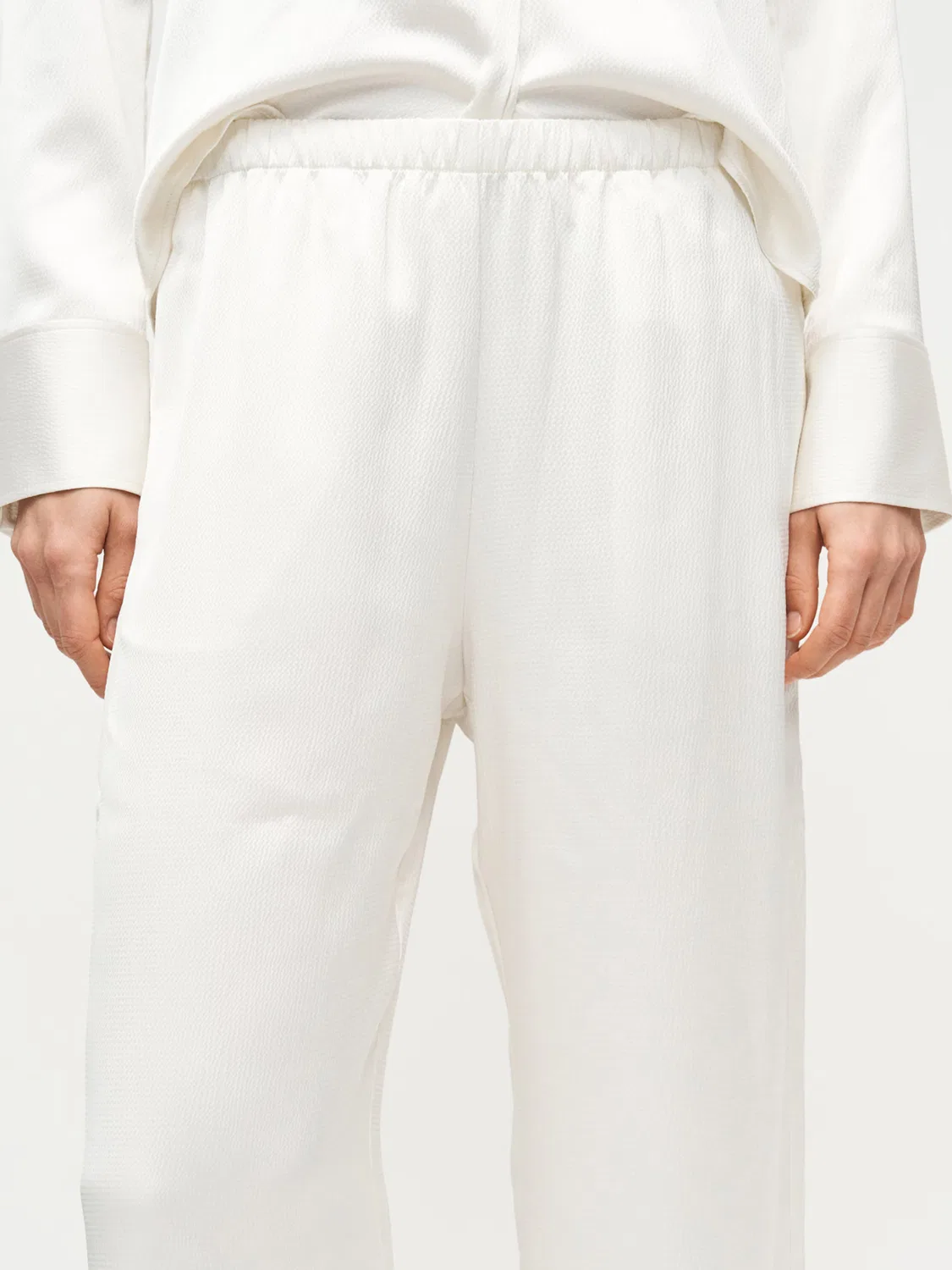 Брюки Calvin Klein с широкими штанинами, белые — фото 2