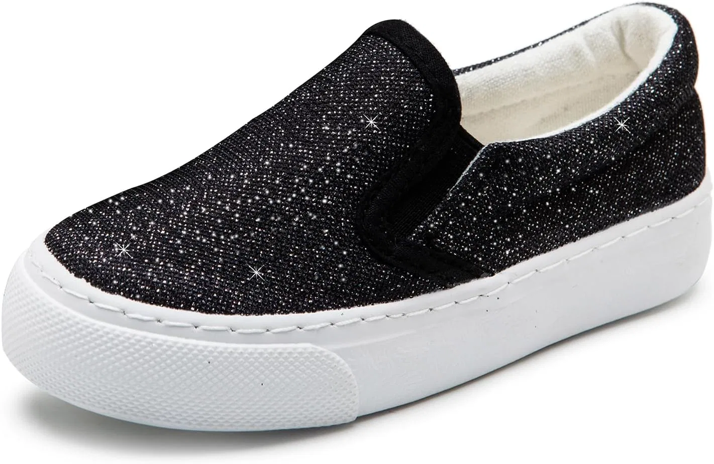 Детские кроссовки-лоферы с блестками Toandon, Glitter Black