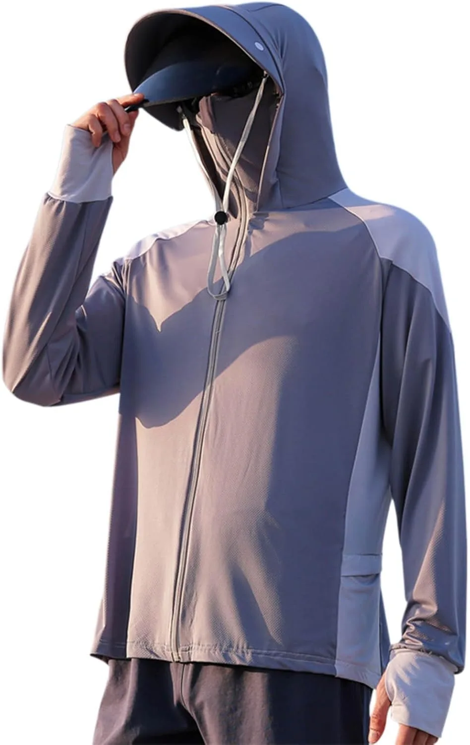 

Футболка для рыбалки с капюшоном и защитой от солнца UPF 50