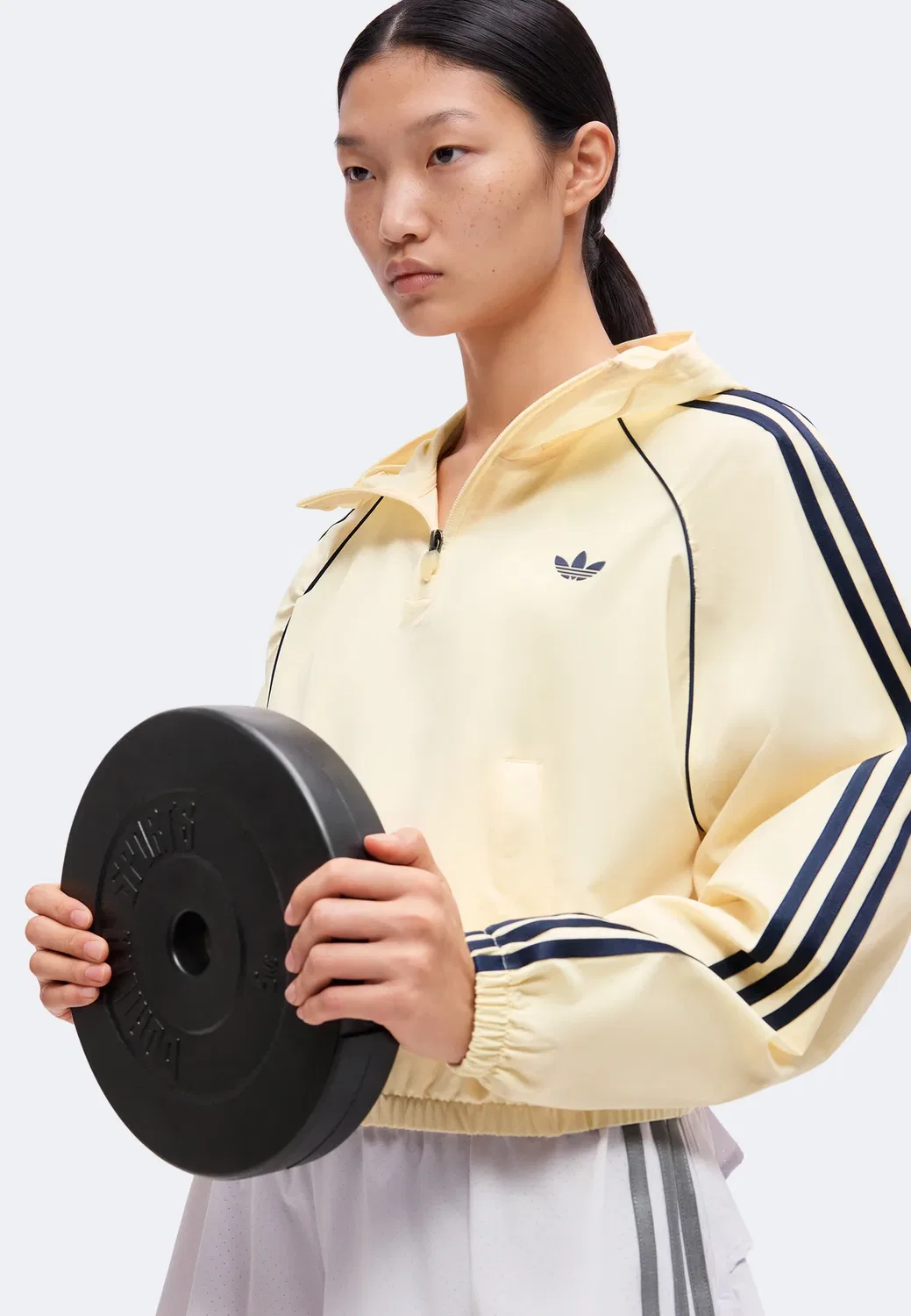 Оригинальная спортивная накидка - худи Adidas Performance, Warm Vanilla — фото 4
